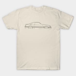 Ford Mustang GT (fox body) - profile stencil, black T-Shirt